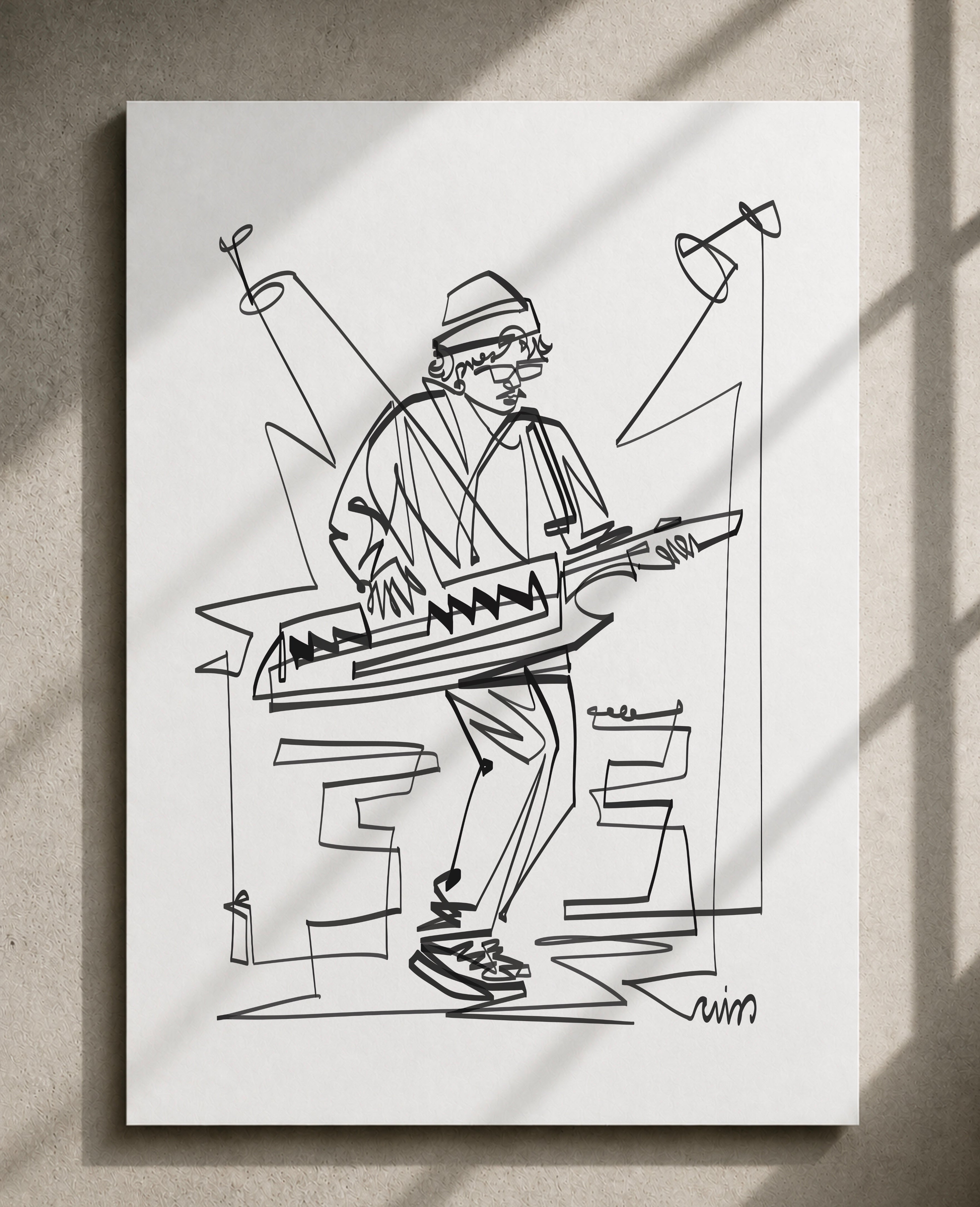 Synth Player | Single Line Art Print