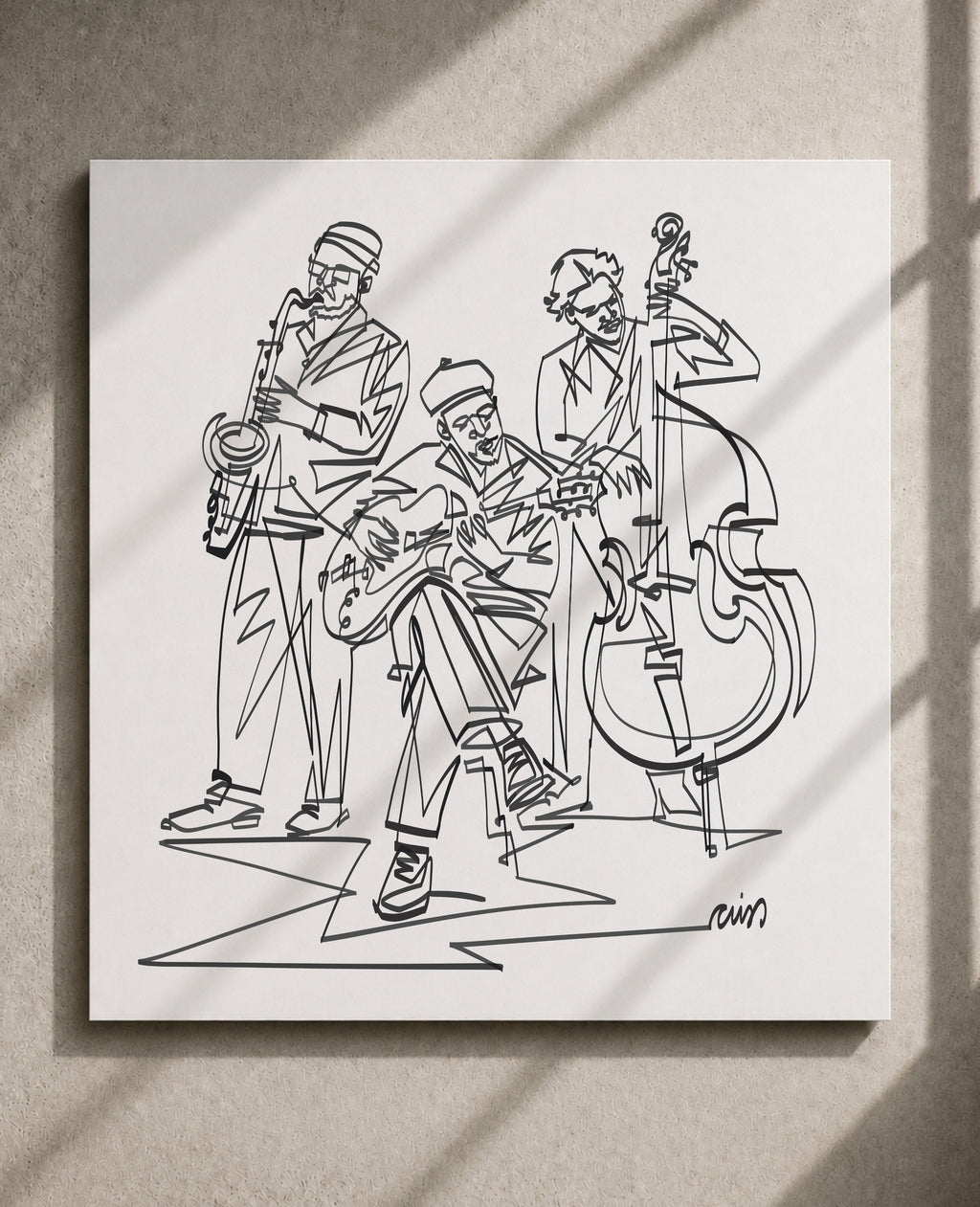Jazz Trio | Single Line Art Print