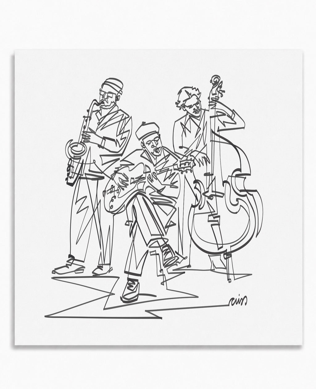Jazz Trio | Single Line Art Print