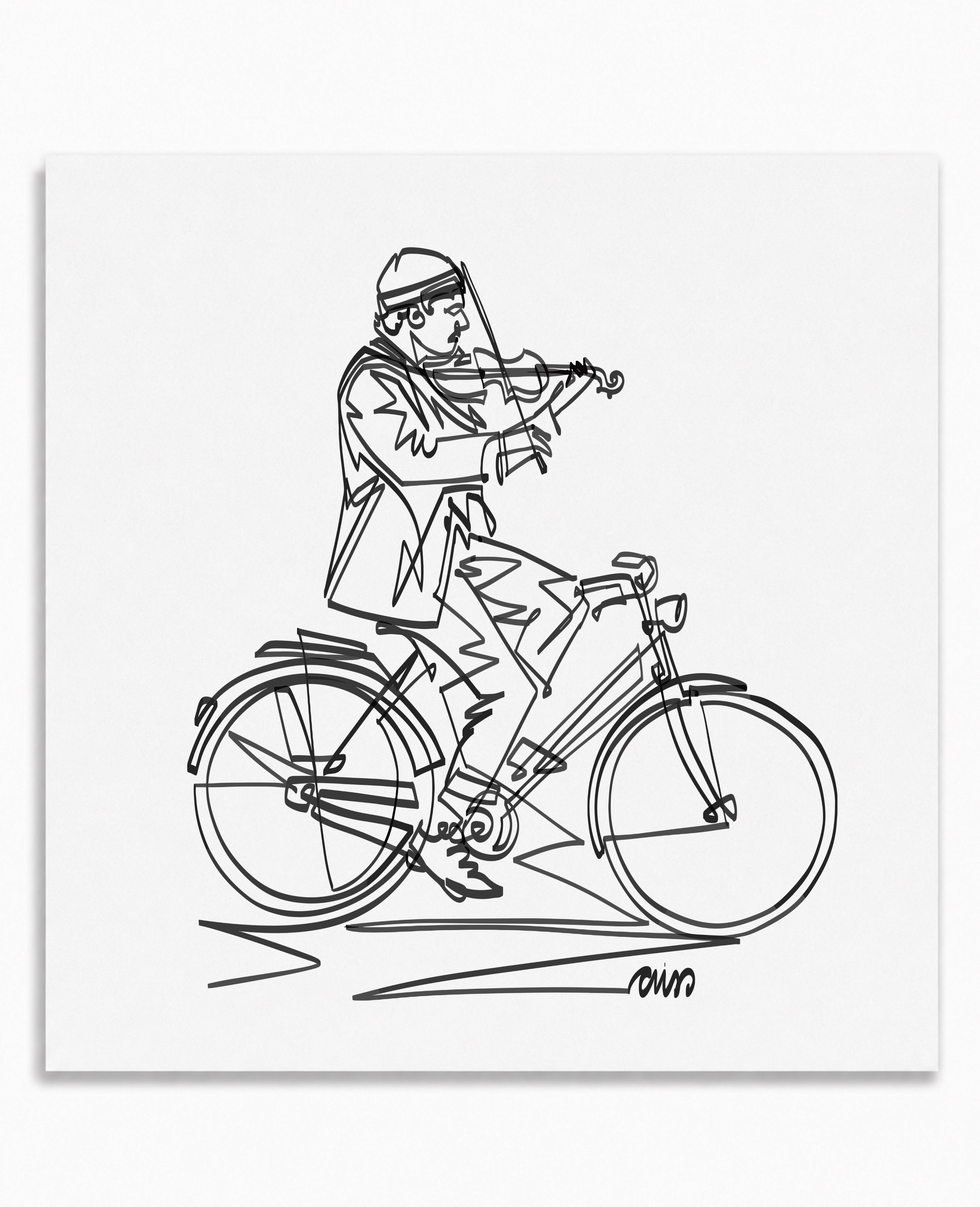 Riding a violin