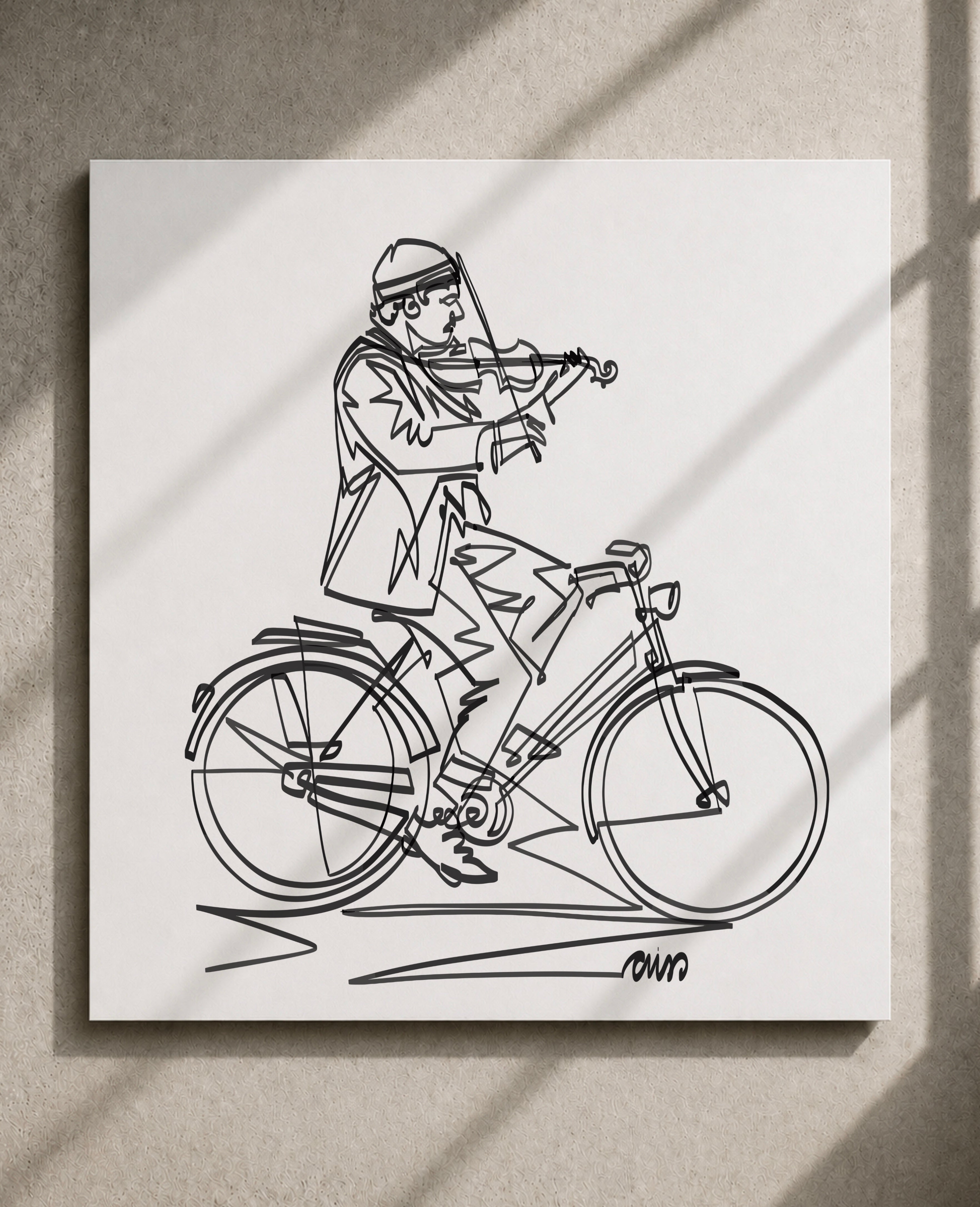 Riding a violin