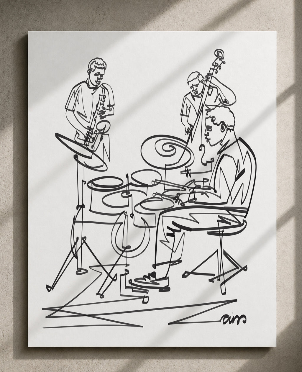 Jazz Trio – Continuous Line Drawing